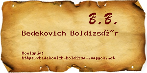 Bedekovich Boldizsár névjegykártya
